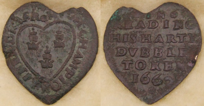 Reading, Hugh Champion 1669 halfpenny, HARTY DVBBLE TOKEN
